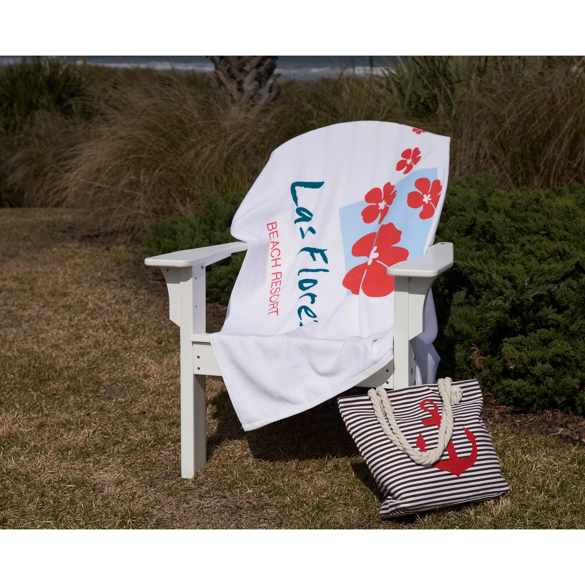 MaxxColor Luxury White Beach Towel ( 35" x 70" ) 1