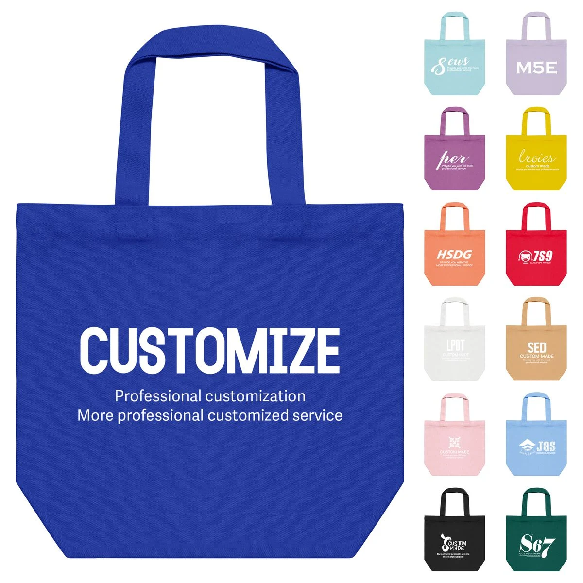 Colorful Canvas Tote Bag, custom tote bag with logo imprint 1