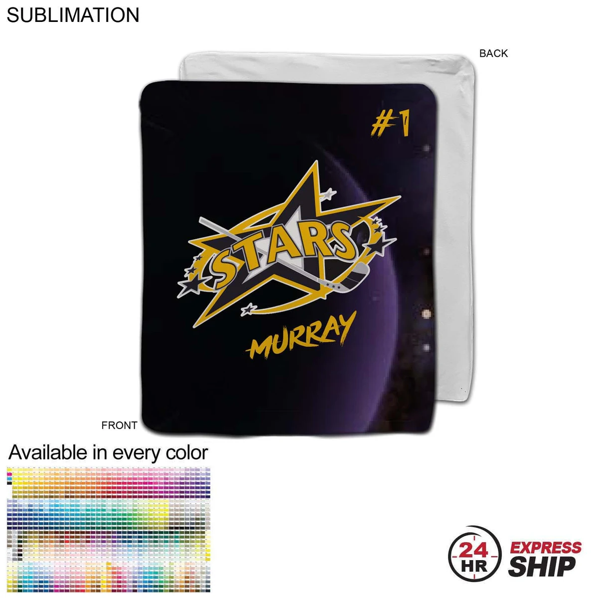24 Hr Express Ship - Team Blanket in Ultra Soft and Smooth Microfleece, 50x60, Couch size 1