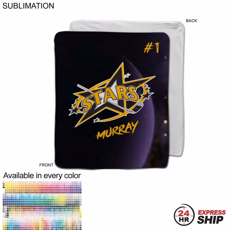 24 Hr Express Ship - Team Blanket in Ultra Soft and Smooth Microfleece, 50x60, Couch size