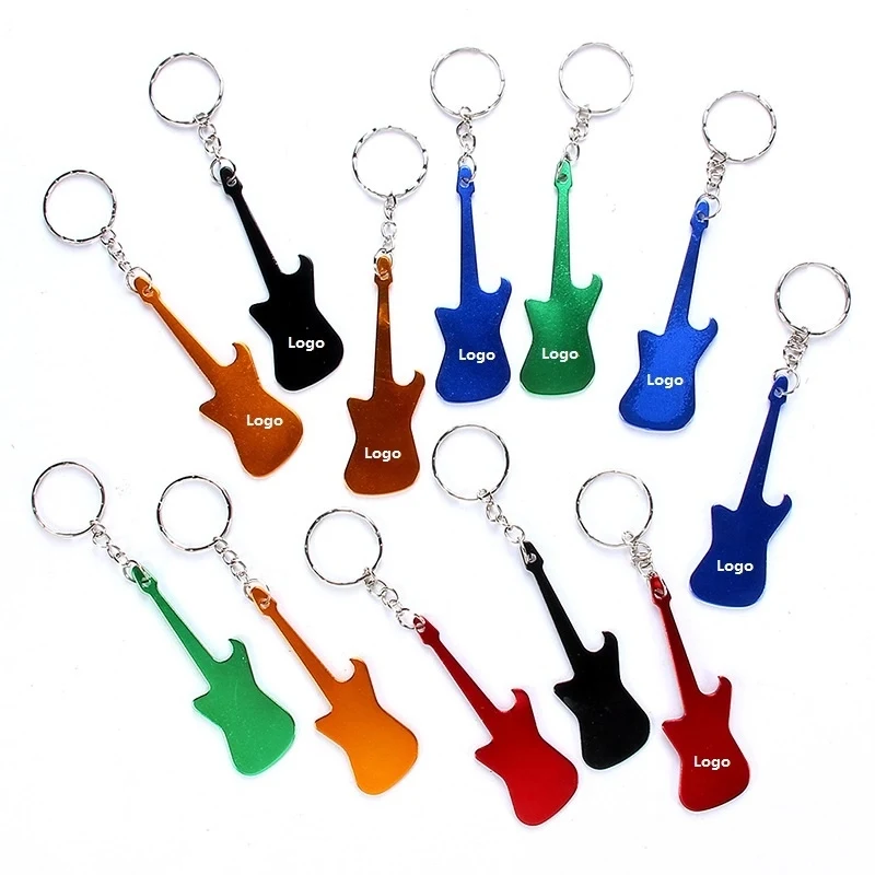 Guitar Shaped Bottle Opener Key Holder and Carabiner 1