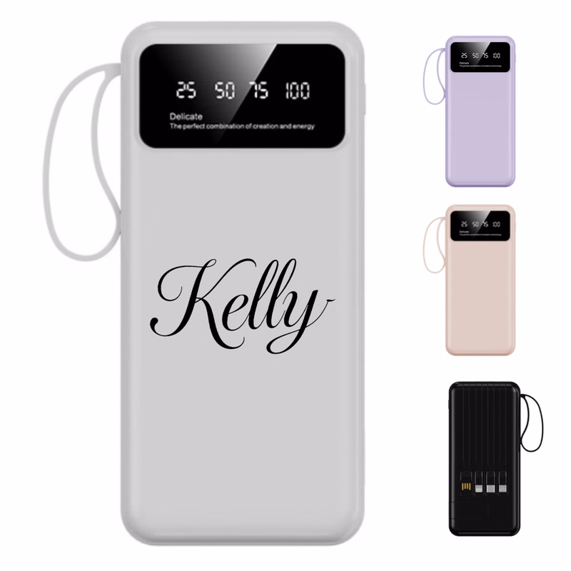 10000mAh Portable Power Bank w/ 4 Built in Cables