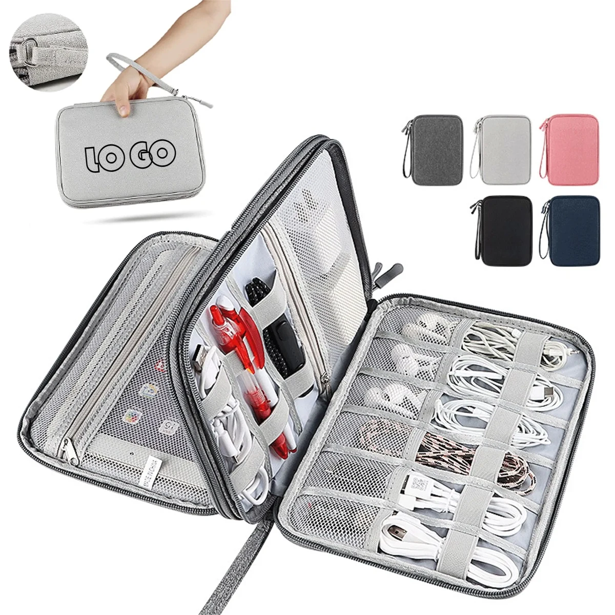 Travel Cable Organizer Bag & Water Resistant Pouch 1