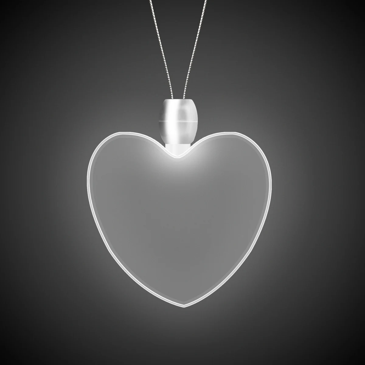 Heart White Light-Up Acrylic Pendant Necklace 1
