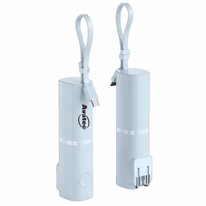 5,000 mAh Portable Charger w/Built In Wall Plug Power Bank