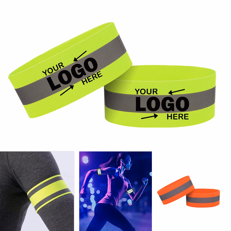 Pair of Reflective Arm Bands for Cycling & Running Safety