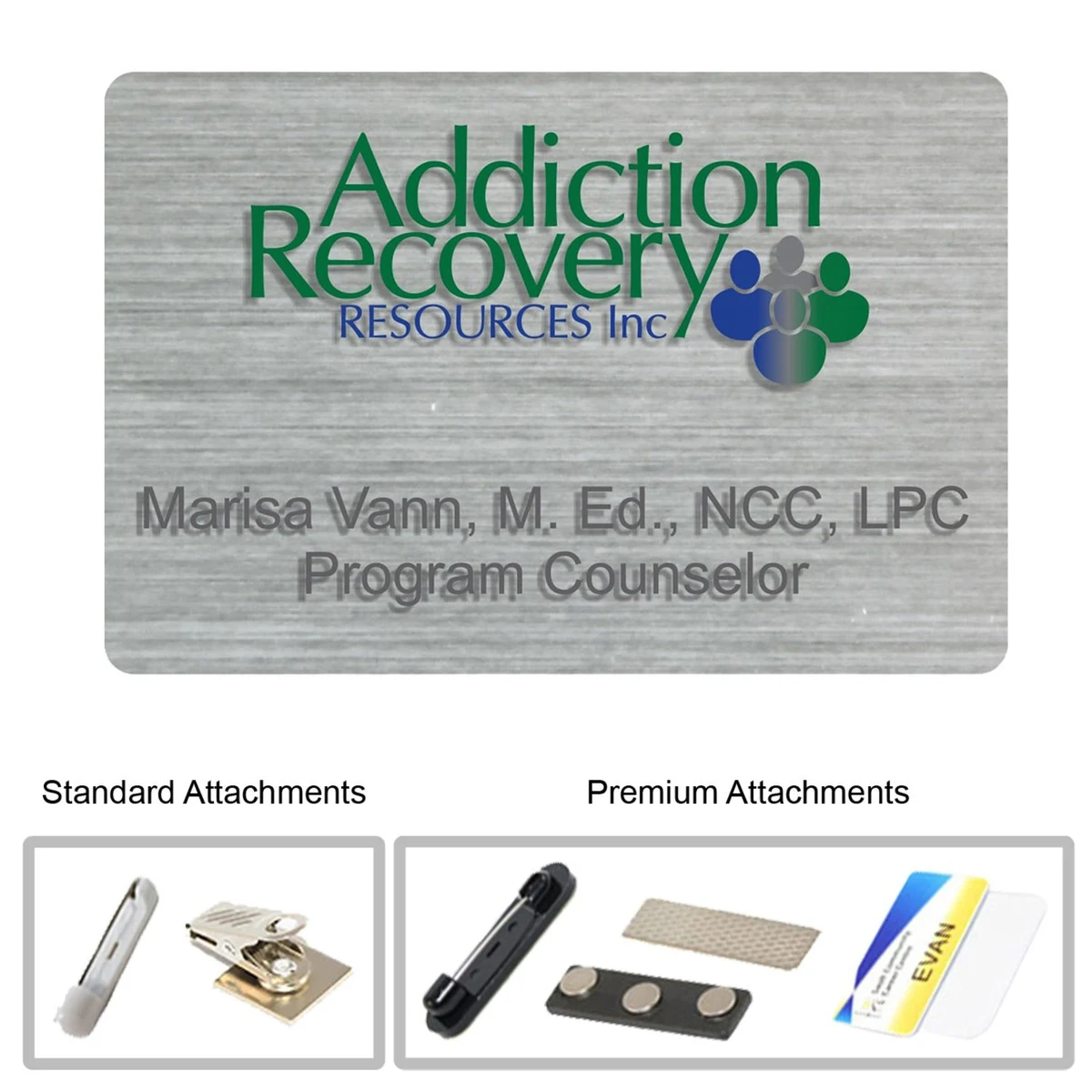 3"W x 2"H Shadow Name Badge w/ Full Color Logo 1
