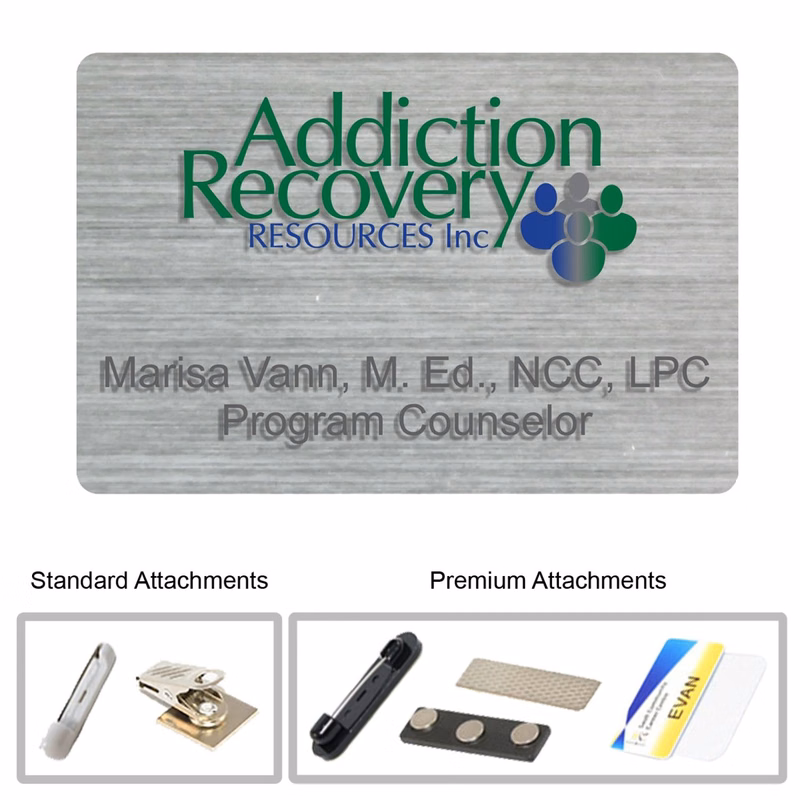 3"W x 2"H Shadow Name Badge w/ Full Color Logo