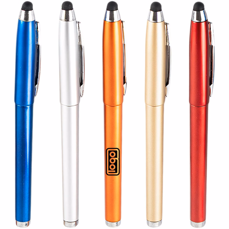 Glossy Plastic Stylus Gel Pen