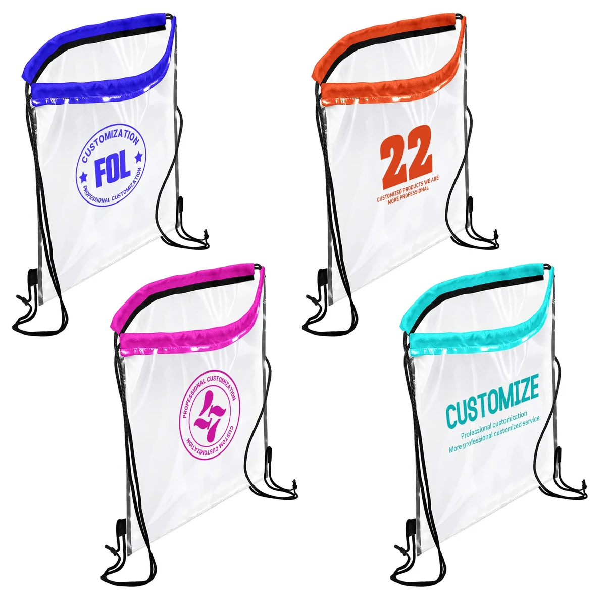 Transparent PVC Drawstring Backpack 1