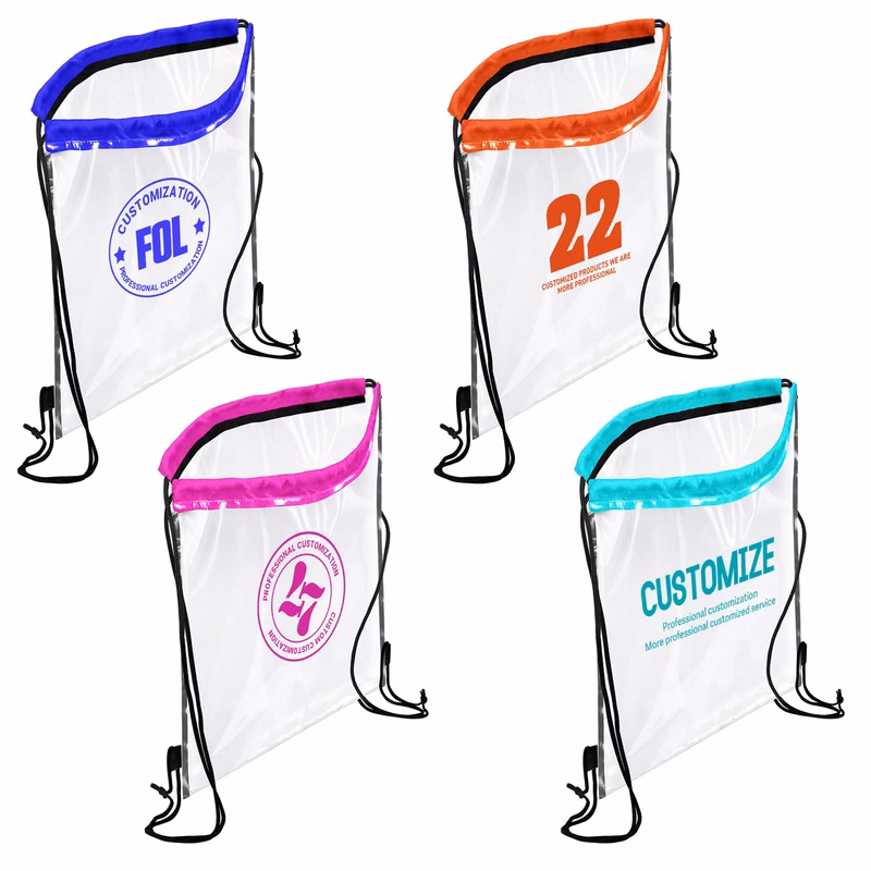 Transparent PVC Drawstring Backpack