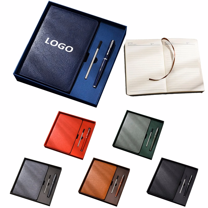 Business Leather A5 Notebook Gift Box Set