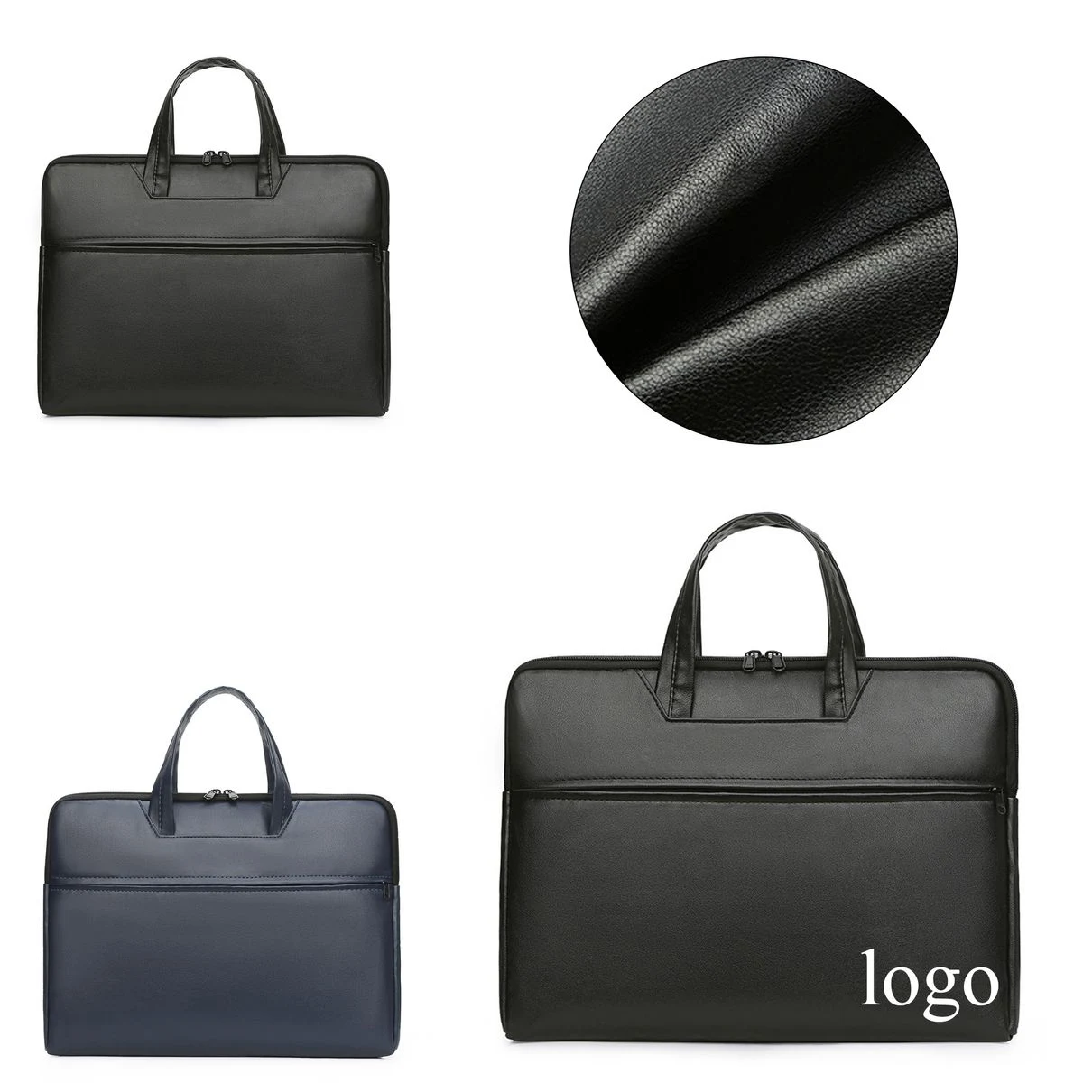 Faux Leather Slim Laptop Briefcase 1