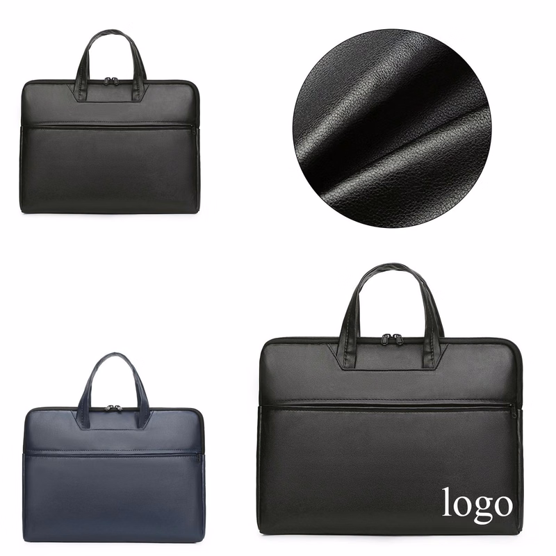 Faux Leather Slim Laptop Briefcase
