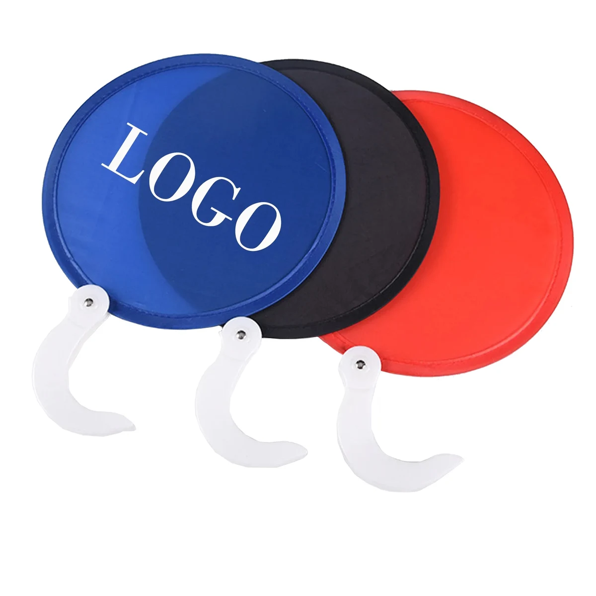 Custom Round Folding Fan with handle 1
