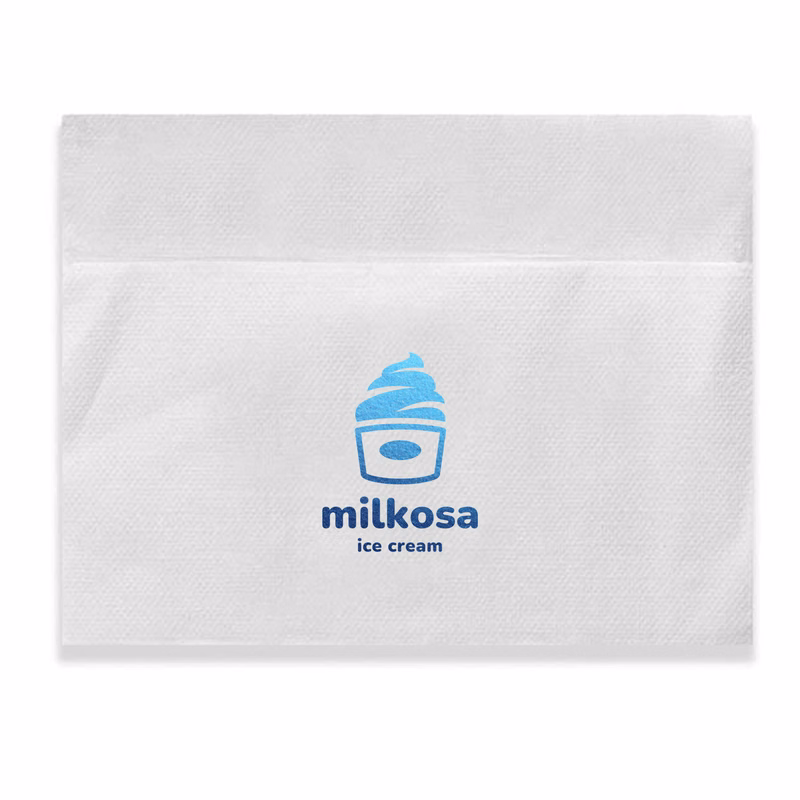 Foil Stamped 1-Ply White Dispenser Napkin