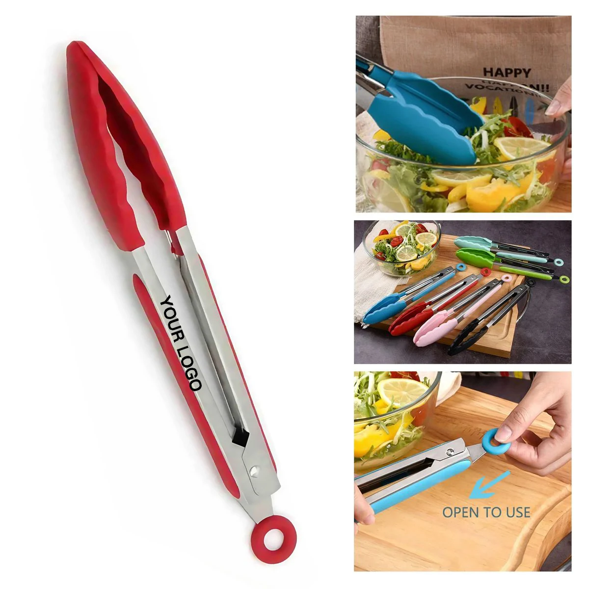 Stainless Steel Silicone BBQ Tong for Grilling 1