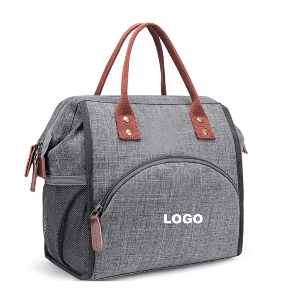 Custom Leather Laptop Lunch Bag Picnic Bag 1