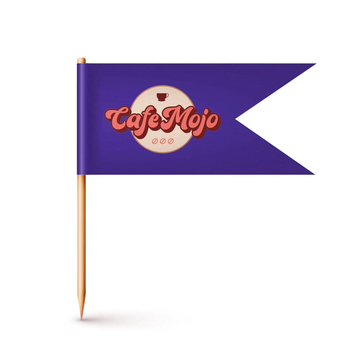 Custom Paper Toothpick Flags - Style D Flag 1.2" x 4.5" 1