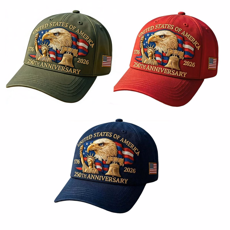 Custom Embroidered USA 250th Anniversary Baseball Cap