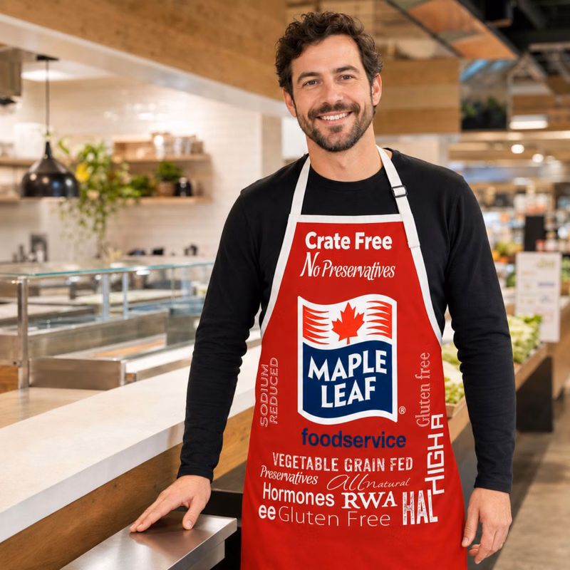 48 Hr Quick Ship - Domestic made Bib Apron, 25x28, No pockets, Adjustable Neck, Sublimated