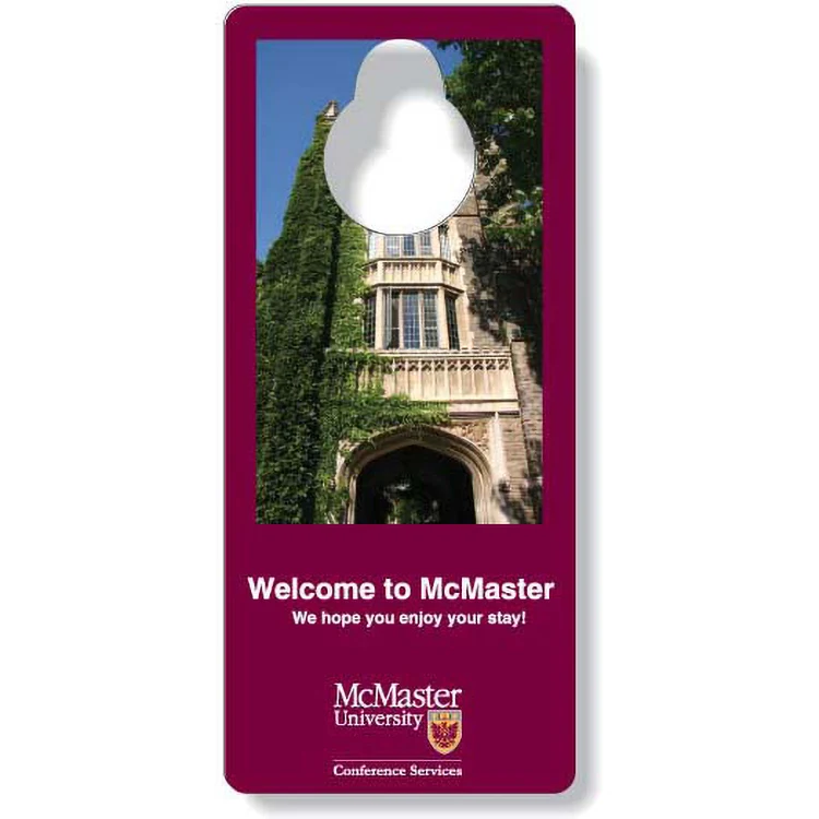 .020 White PVC Plastic Door Hanger (4"x9"), Full Colour 1