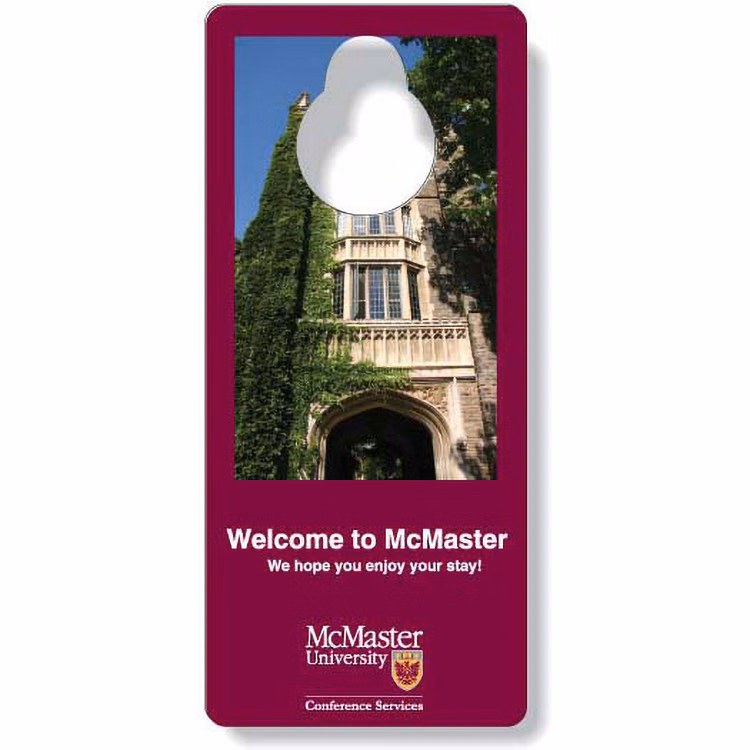 .020 White PVC Plastic Door Hanger (4"x9"), Full Colour