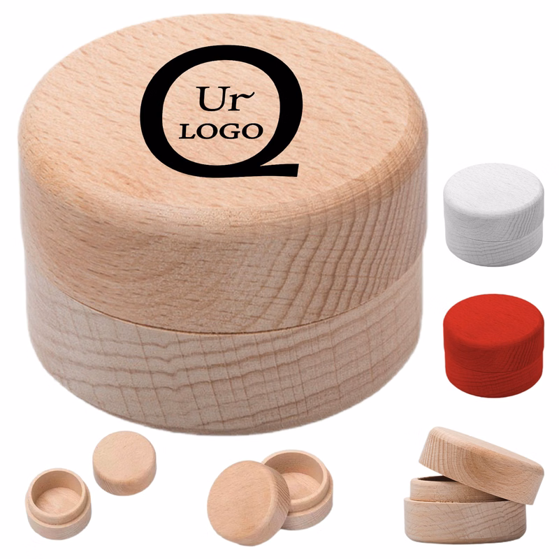 Mini Wooden Round Jewelry Gift Jar