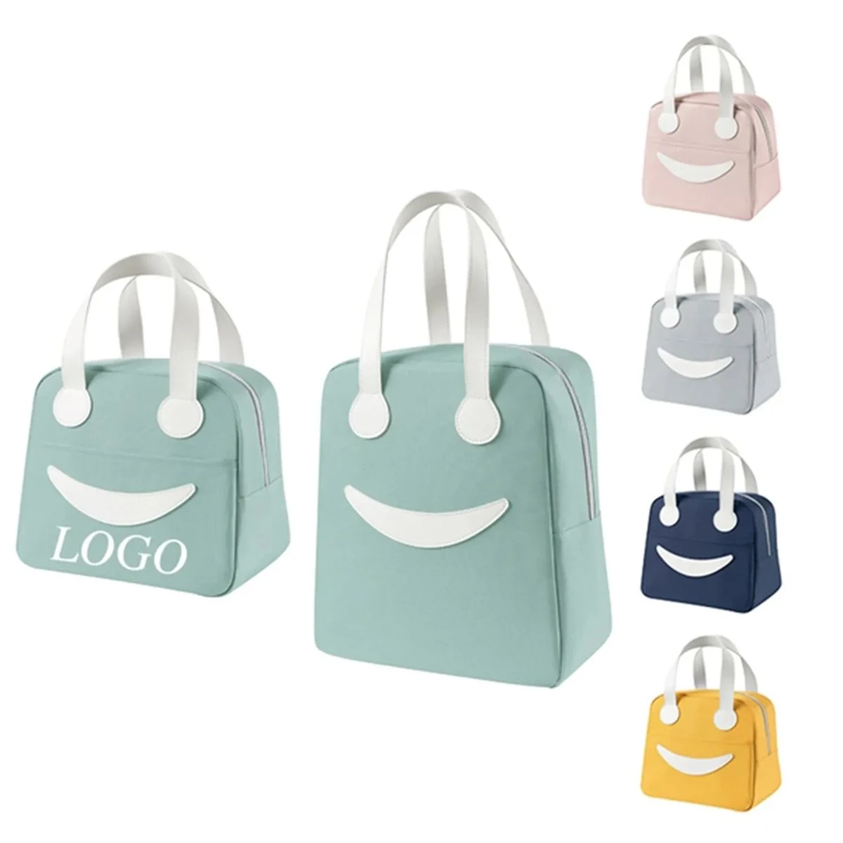 Smile Face Insulated Lunch Bento Box Shopping Bag 1