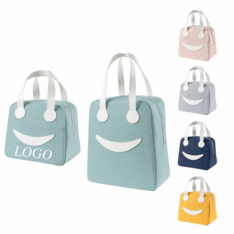 Smile Face Insulated Lunch Bento Box Shopping Bag