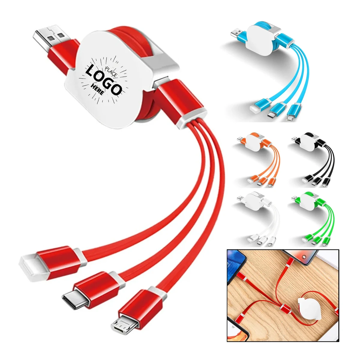 3 in 1 USB Cable Multi Charger Cord 1