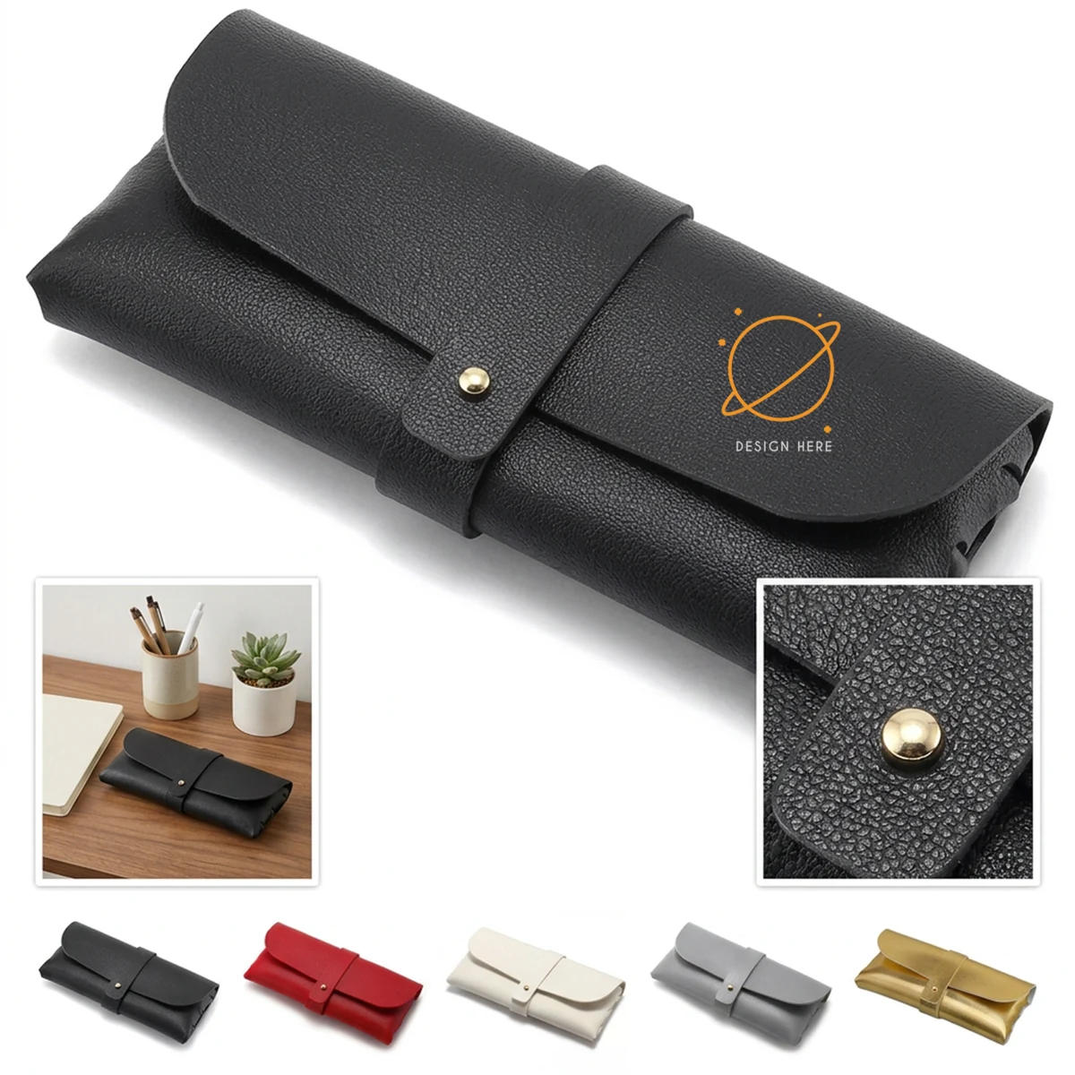 Portable Soft Sunglasses Pouch with Snap Button 1
