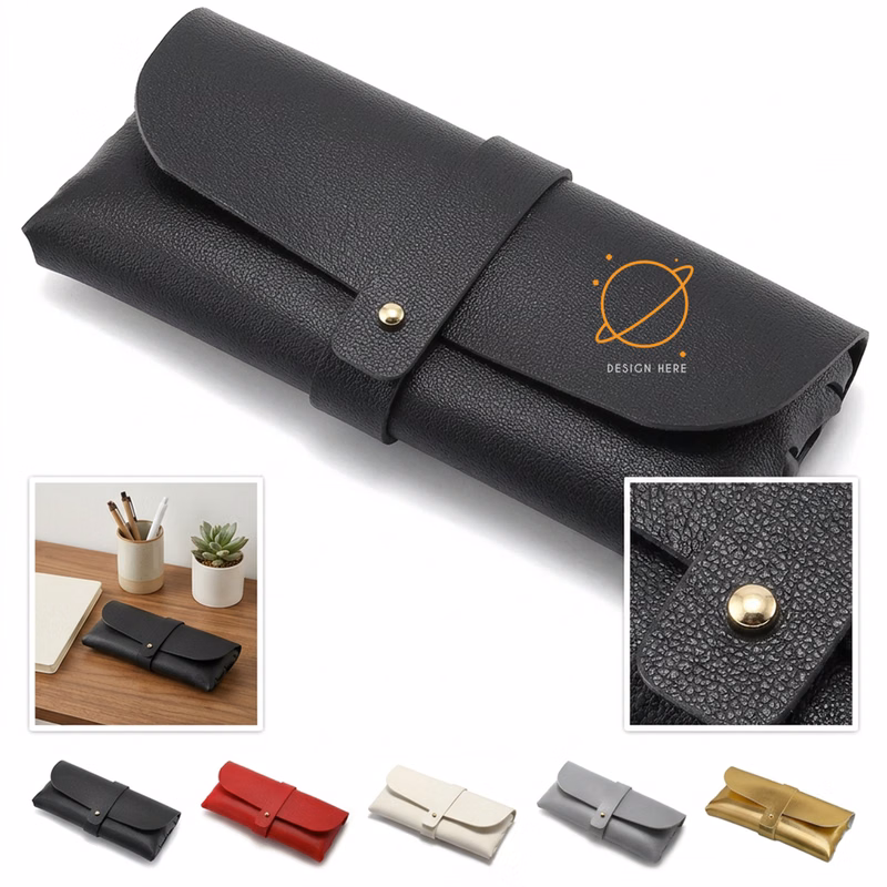 Portable Soft Sunglasses Pouch with Snap Button