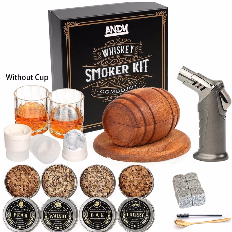 Wooden Barrel Cocktail Smoker Kit Gift Box