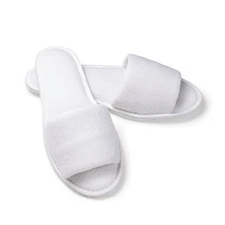 Unisex OSFA Open Toe Terry Slipper w/EVA Sole 1