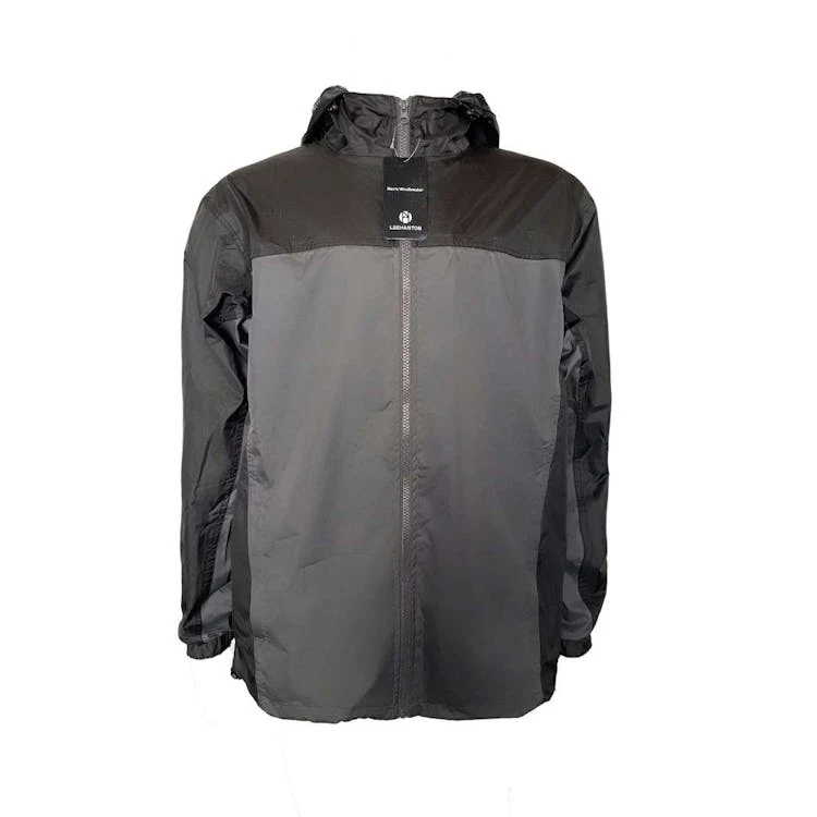Men's Waterproof Full Zip Raincoats - Size Medium Black/Gray 1
