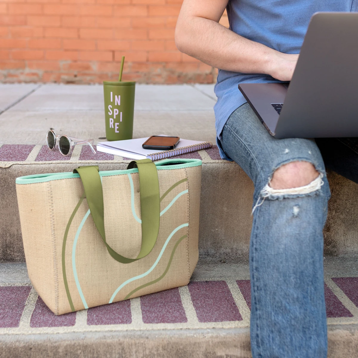 ALL DAY TOTE - BURLAP NEOPRENE - SMALL 1