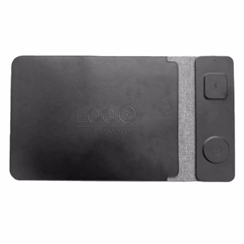 Dual Wireless Charging PU Leather Laptop Sleeve