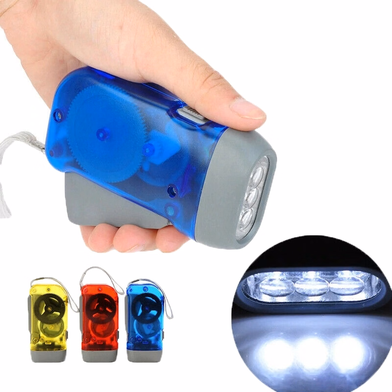 3 LED Hand-Powered Flashlight