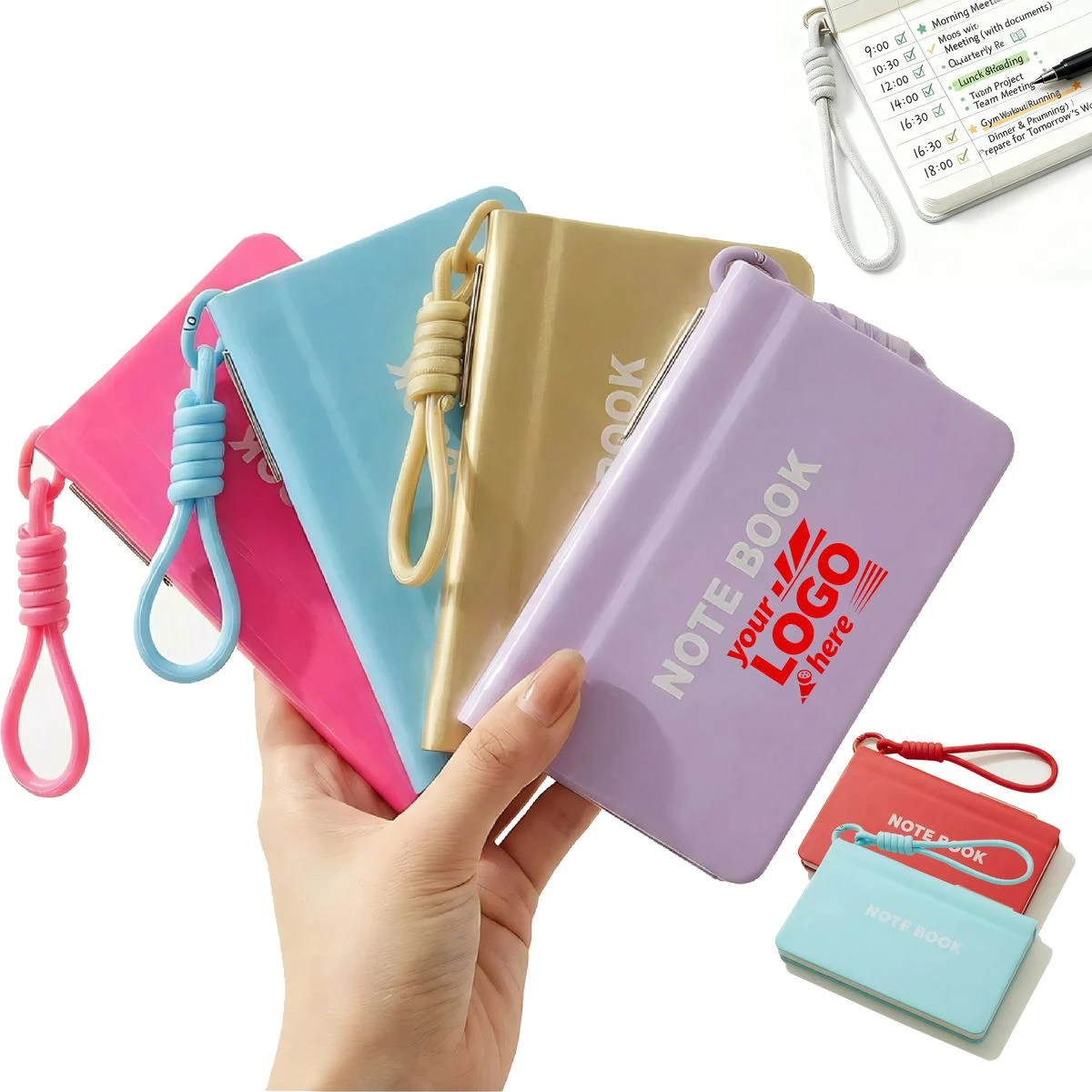 Handheld Leather Lined Notebook With Horizontal Lines 1