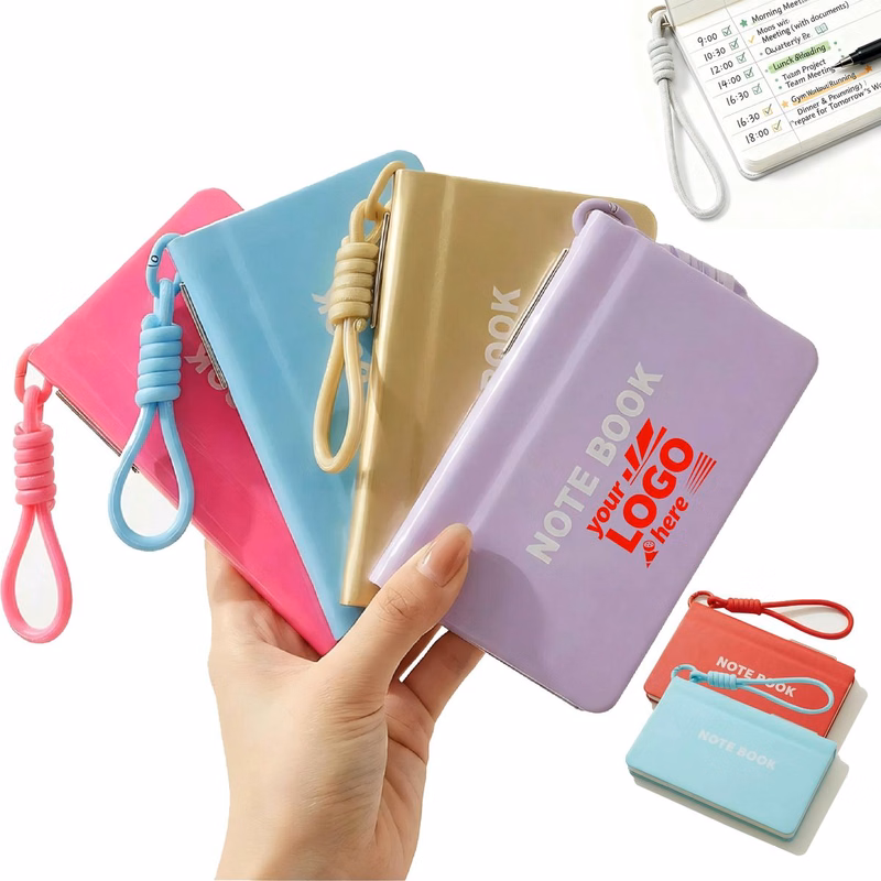 Handheld Leather Lined Notebook With Horizontal Lines
