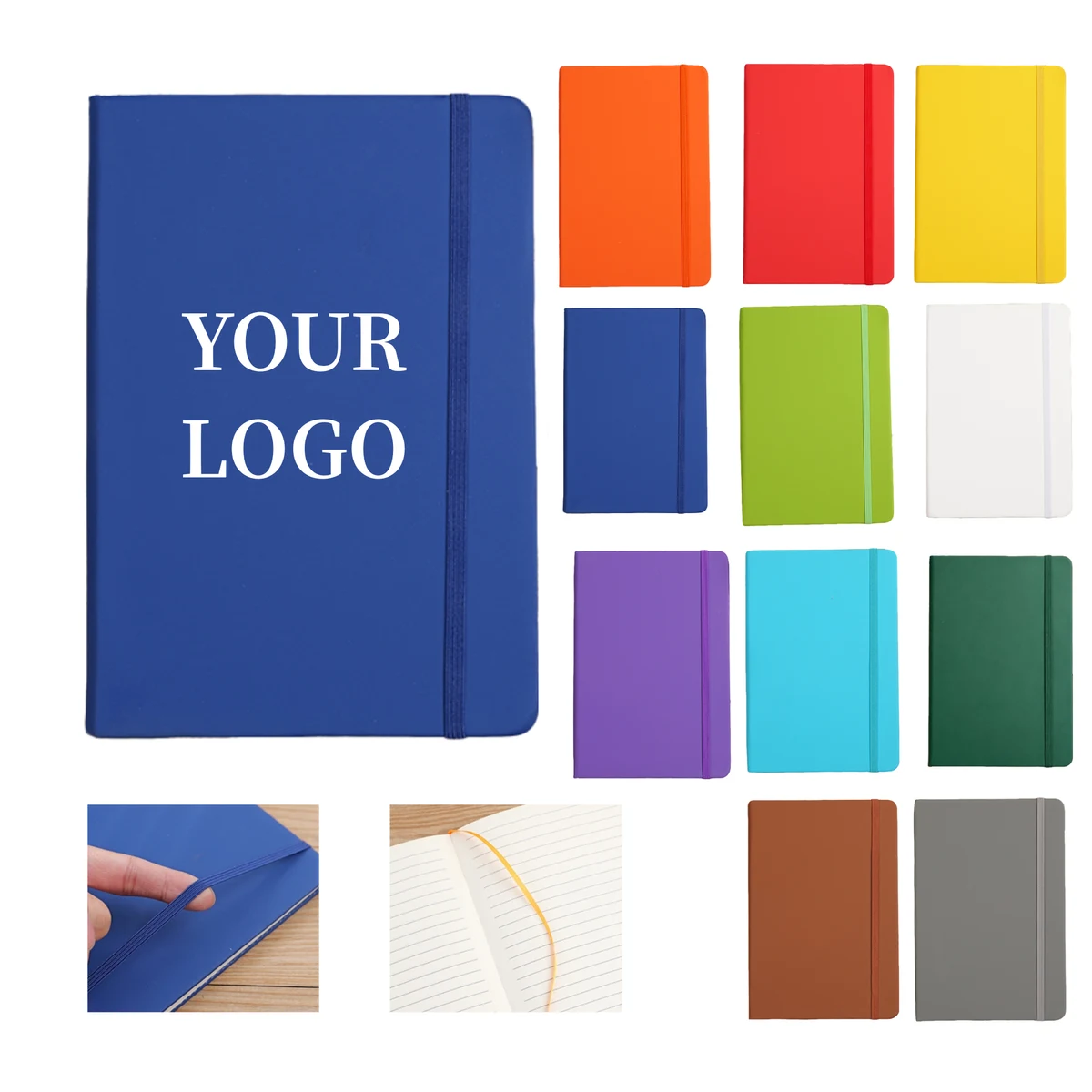 Faux Leather Business Notebook Elastic Closure 1