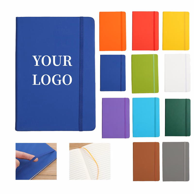Faux Leather Business Notebook Elastic Closure