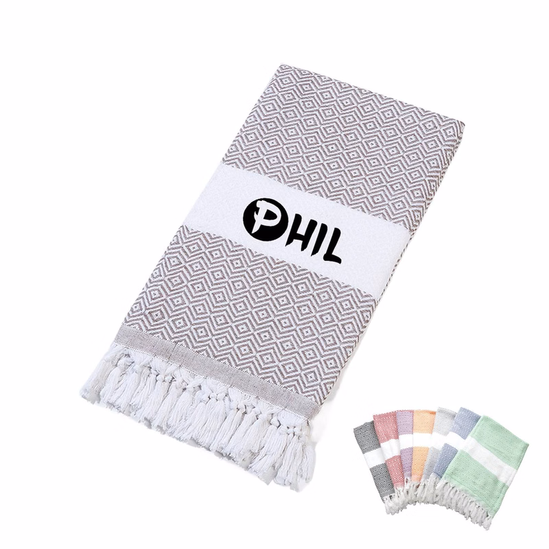Custom Turkish Jacquard Beach Towel Quick Dry Sand Free