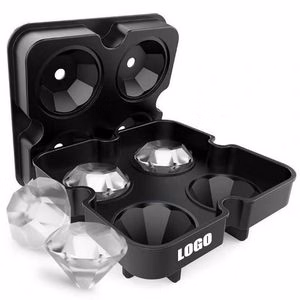 4 Diamond Ice Cube Molds