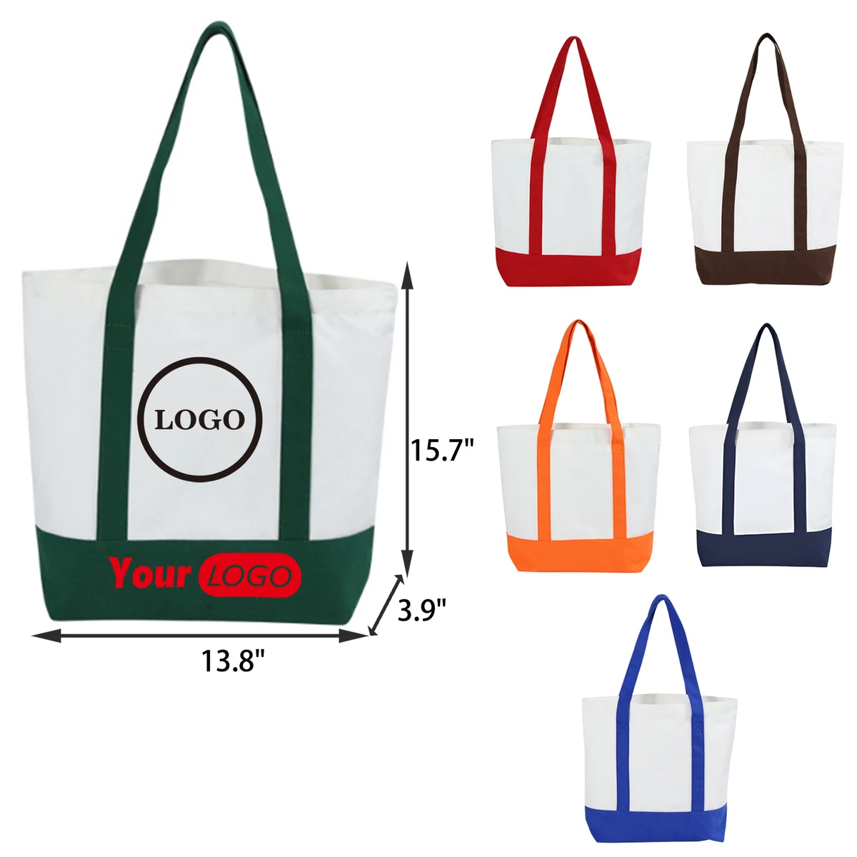 MOQ 30 PCS Spacious Colorful Canvas Tote Bag, custom tote bag with logo imprint 1