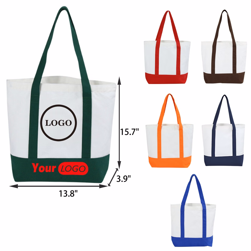 MOQ 30 PCS Spacious Colorful Canvas Tote Bag