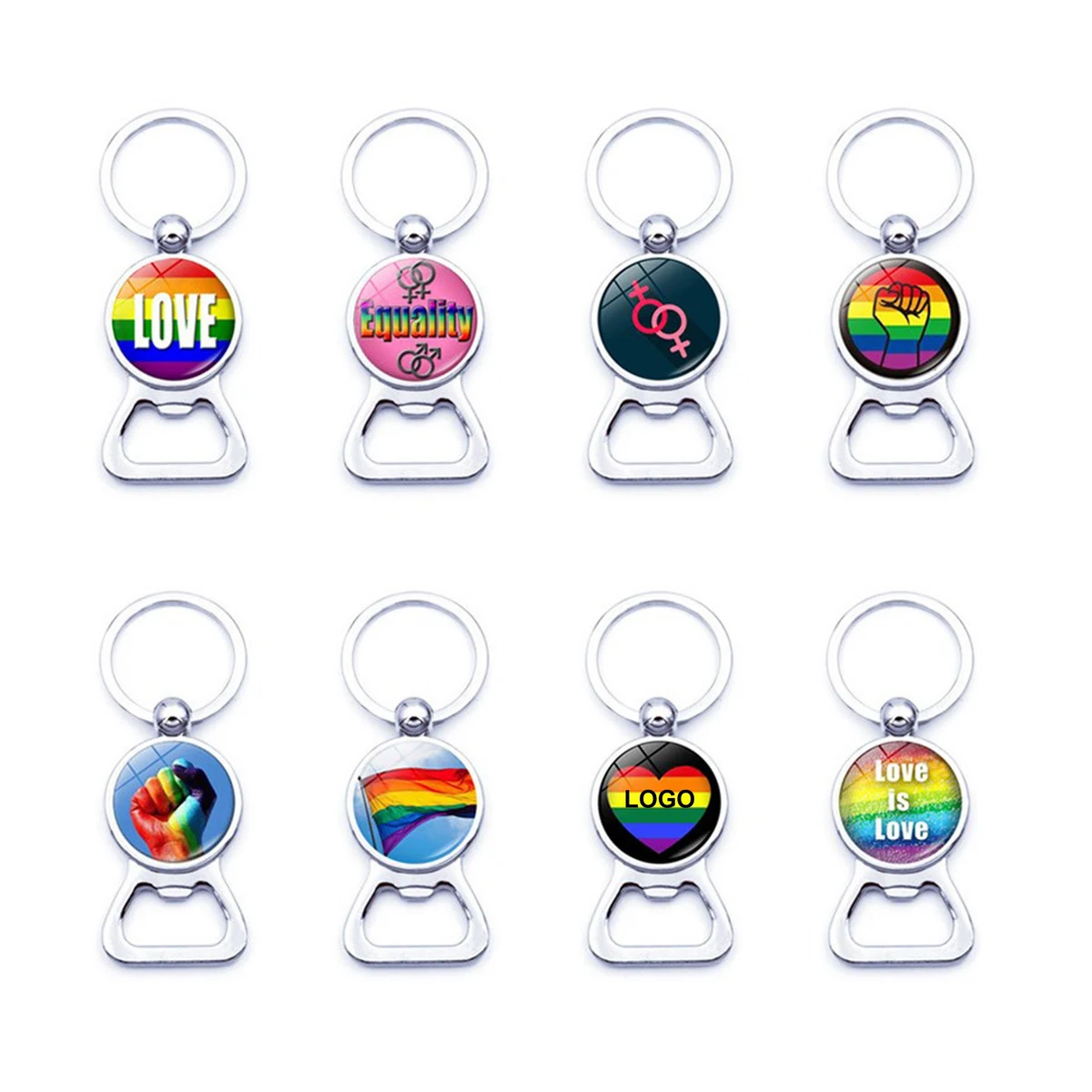 Rainbow Bottle Opener Keychain (direct import) 1