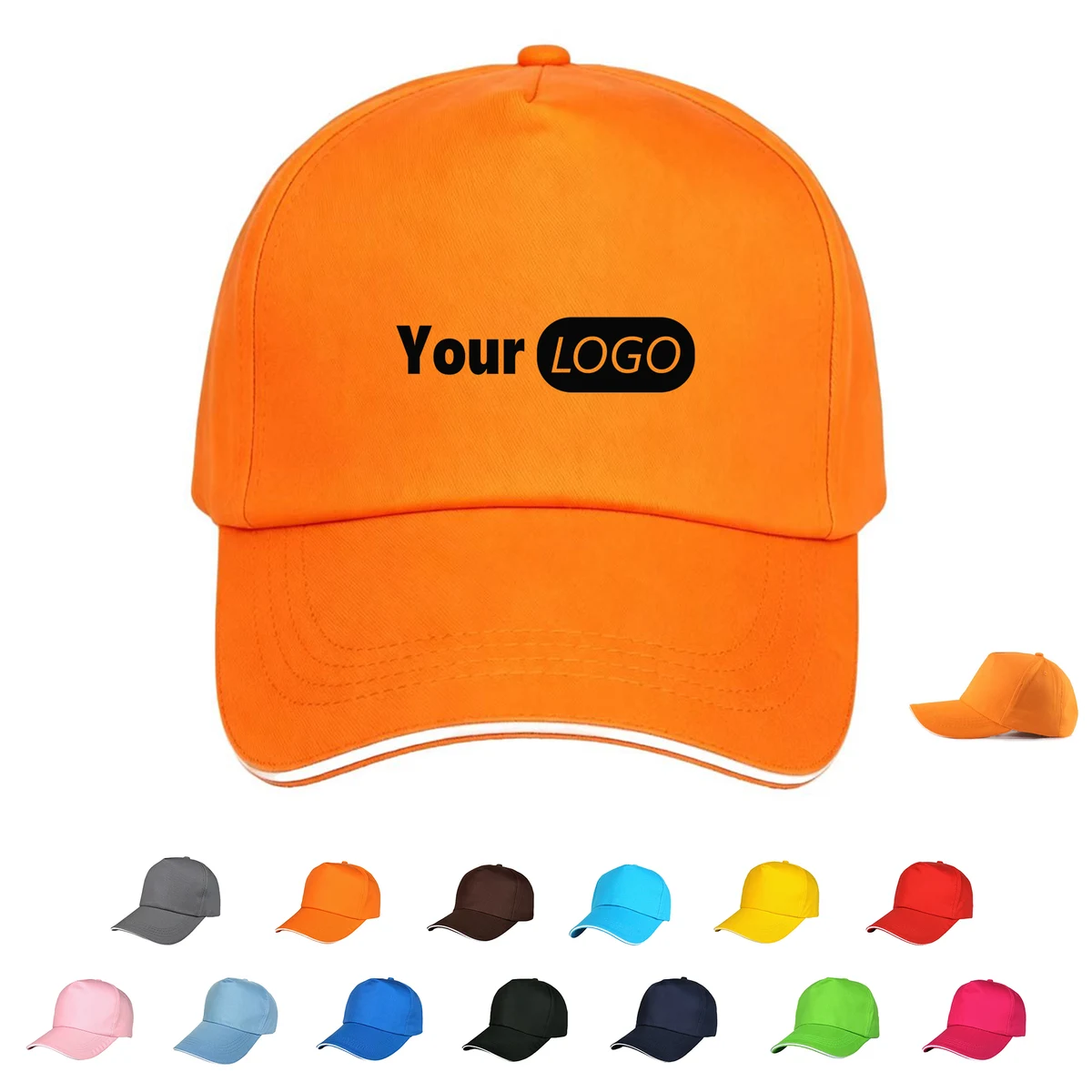 Five Panel Pure Cotton Adjustable Sun Baseball Cap 1