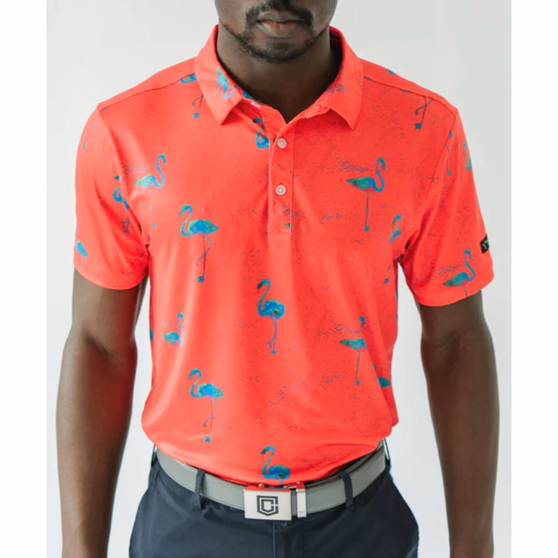 YATTA Golf® - Flamingo men's moisture wicking & Wrinkle free Polo Shirts